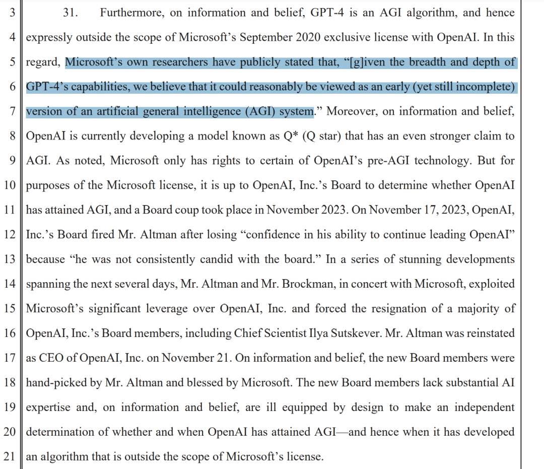 图片[4]-葫芦娃AI-一起学AI马斯克起诉 OpenAI：指控该公司开发出 AGI 并将其授权给微软，将此举称为对创立合约的公然背叛-葫芦娃AI-一起学AI葫芦娃AI